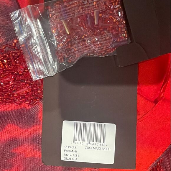 Onalaja Revolve Zusi Maxi Skirt Size Large Red Multi - Picture 9 of 10